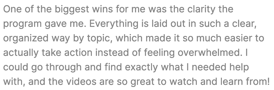 Food blog coaching testimonial from Amanda at Stir Taste Smile.